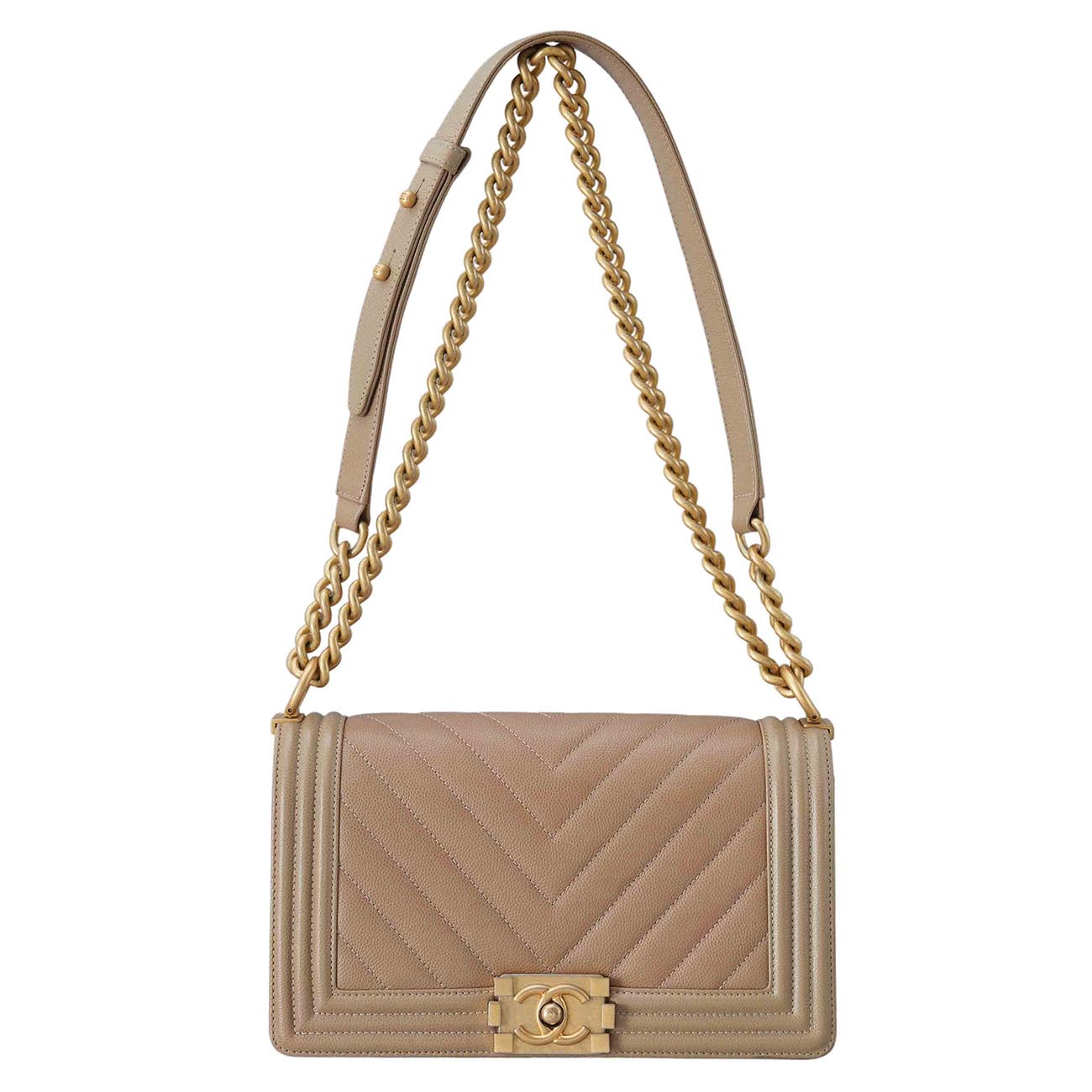 CHANEL(USED)샤넬 보이샤넬 캐비어 쉐브론 미듐